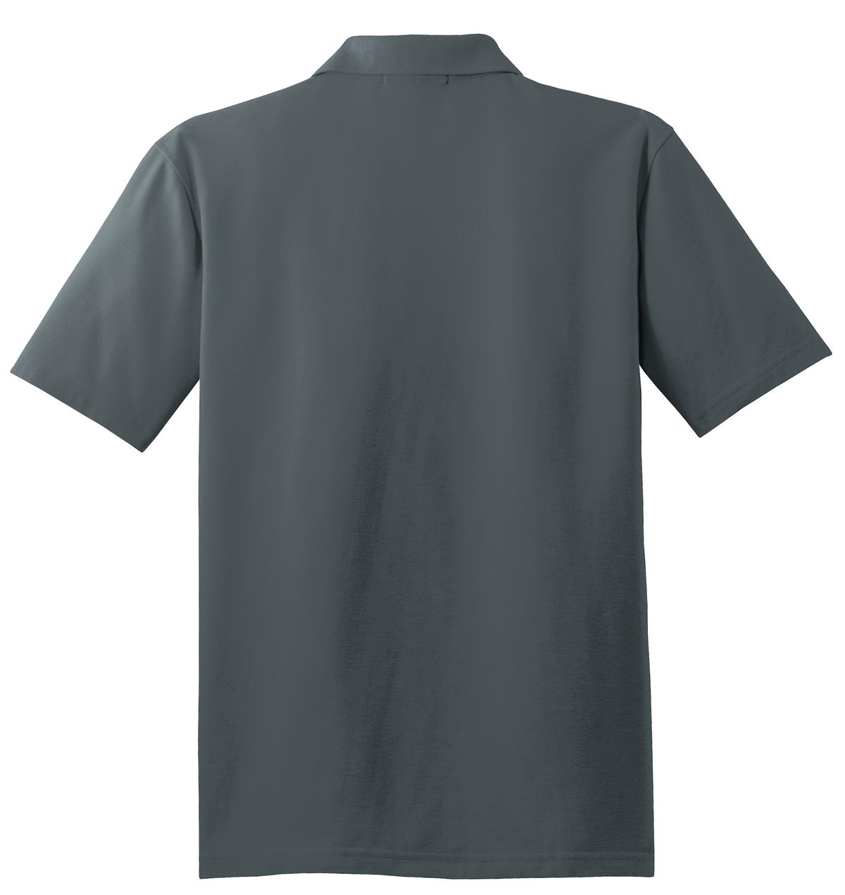 Front View of Steel Grey Port Authority Stain-Release Polo. K510