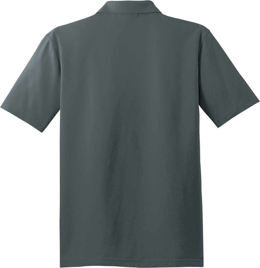 Front View of Steel Grey Port Authority Tall Stain-Release Polo. TLK510