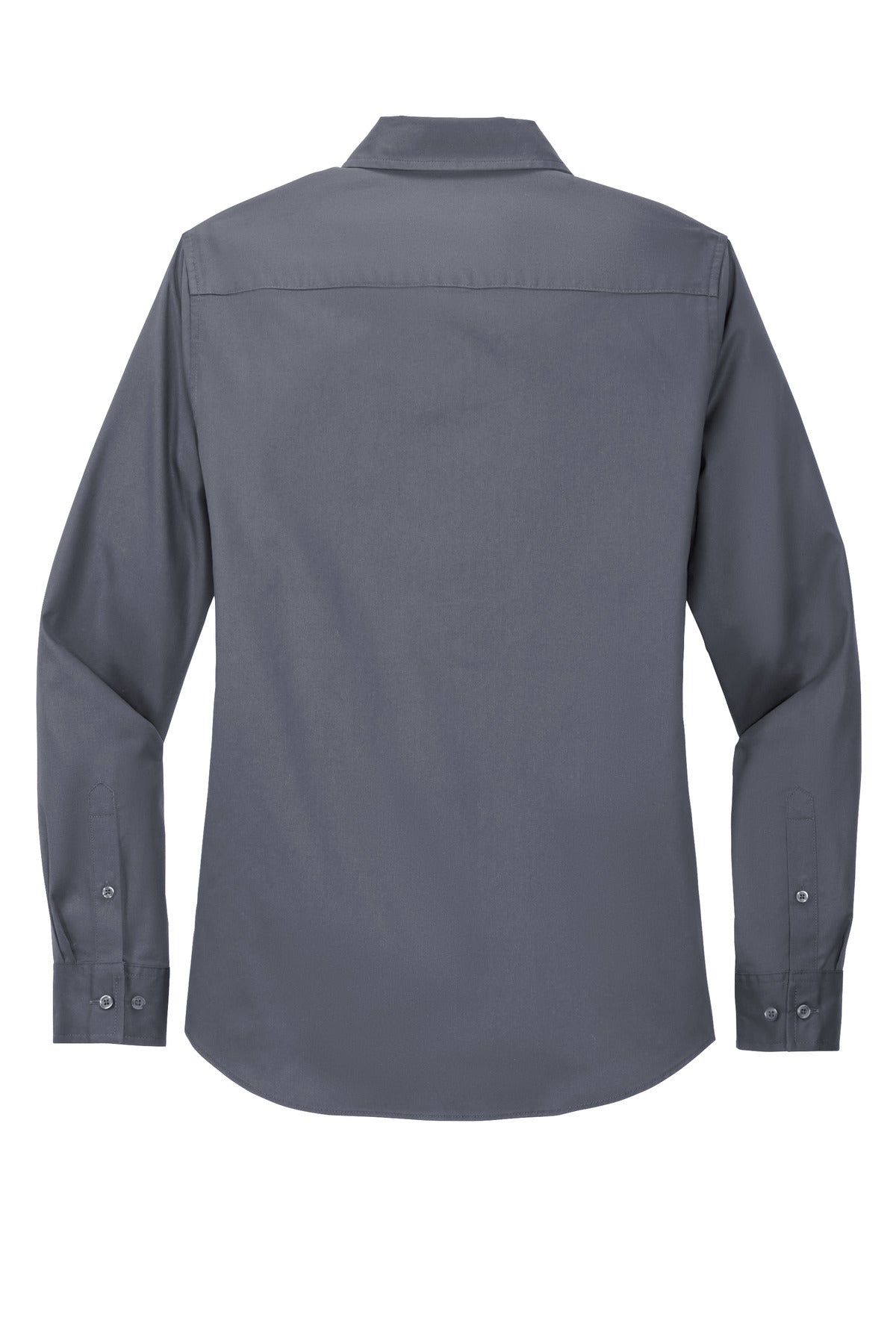 Front View of Steel Grey Port Authority Women's Long Sleeve Easy Care Shirt. L608