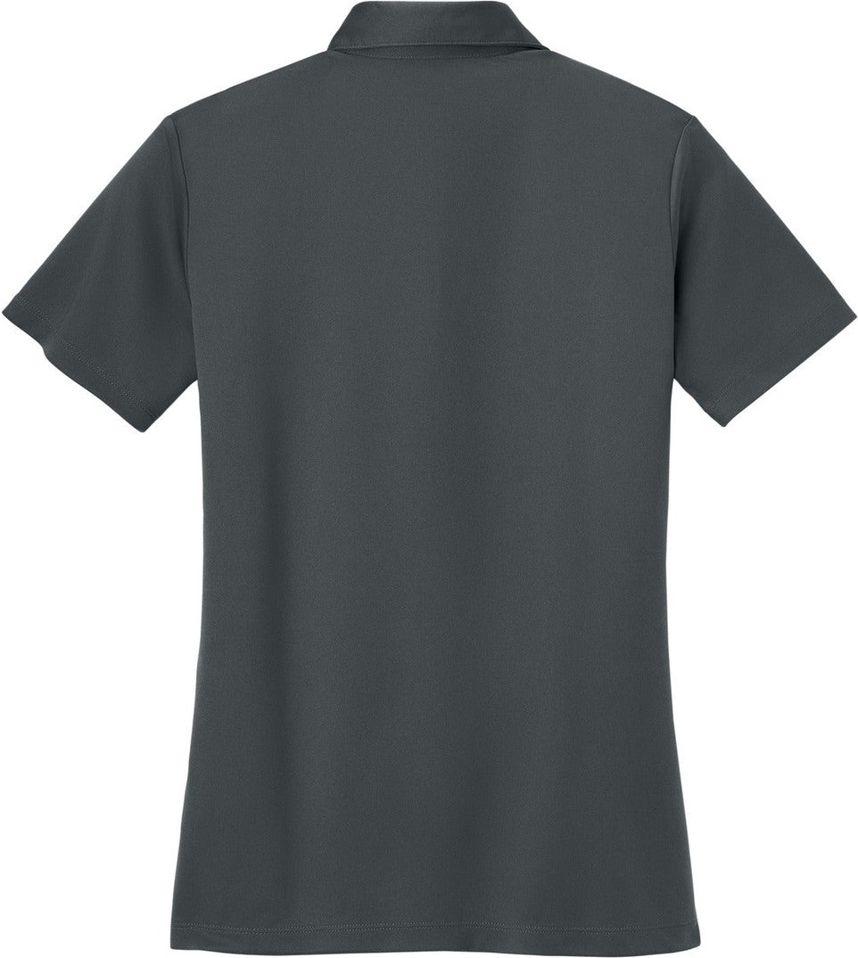 Front View of Steel Grey Port Authority Women's Silk Touch Performance Polo. L540