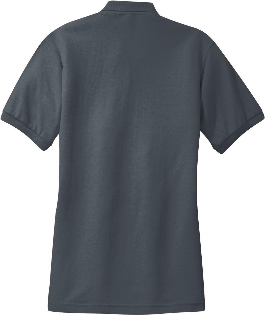 Rear View of Steel Grey Port Authority Women's Silk Touch Polo. L500