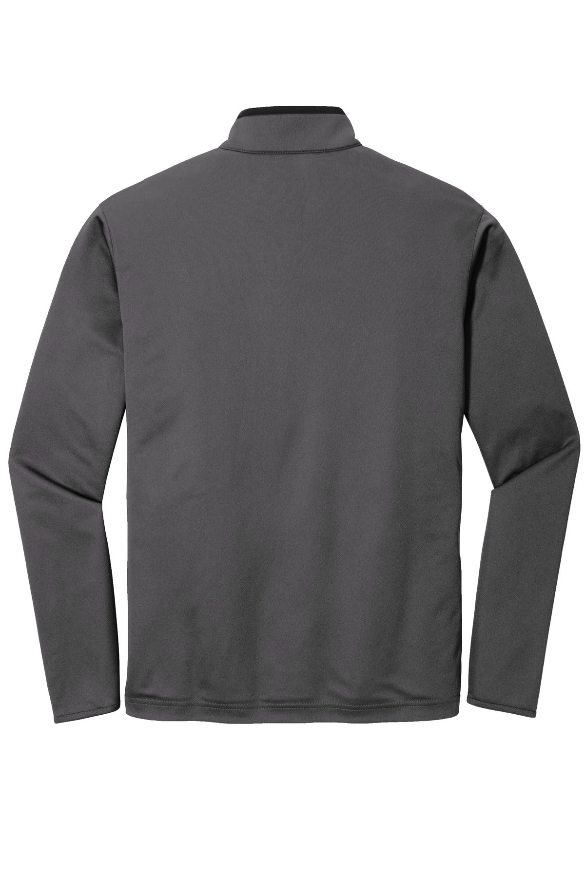 Rear View of Steel Grey/Blk Port Authority Silk Touch Performance 1/4-Zip K584