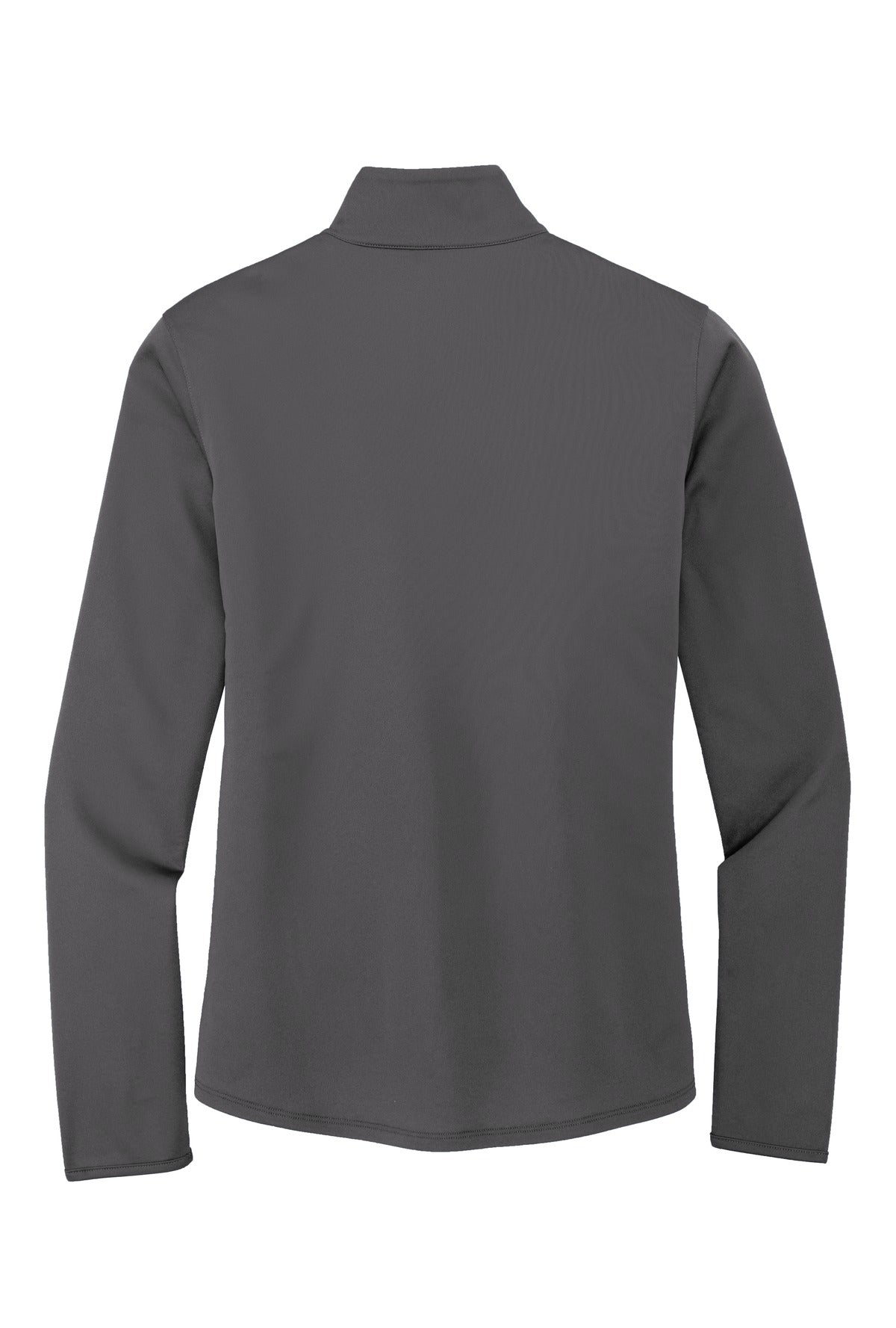 Front View of Steel Grey/Blk Port Authority Women's Silk Touch Performance 1/4-Zip LK584