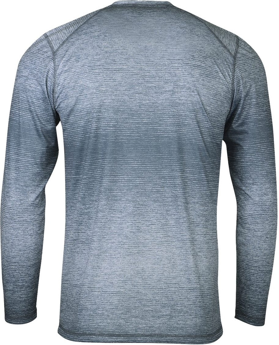 Rear View of Steel Mirage Performance Long Sleeve T-Shirt - 234