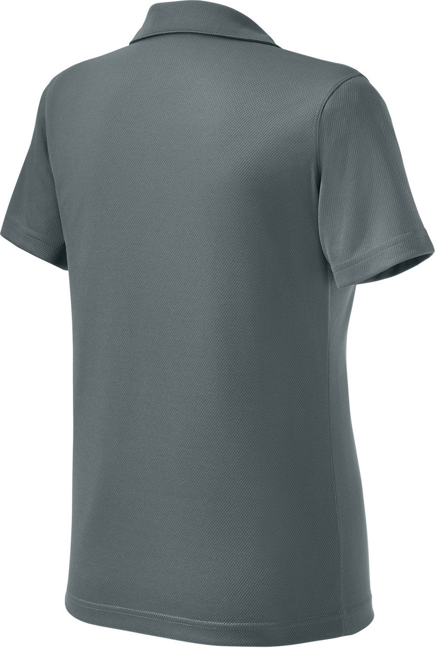 Rear View of Steel Sport-Tek Women's Dri-Mesh V-Neck Polo. L469