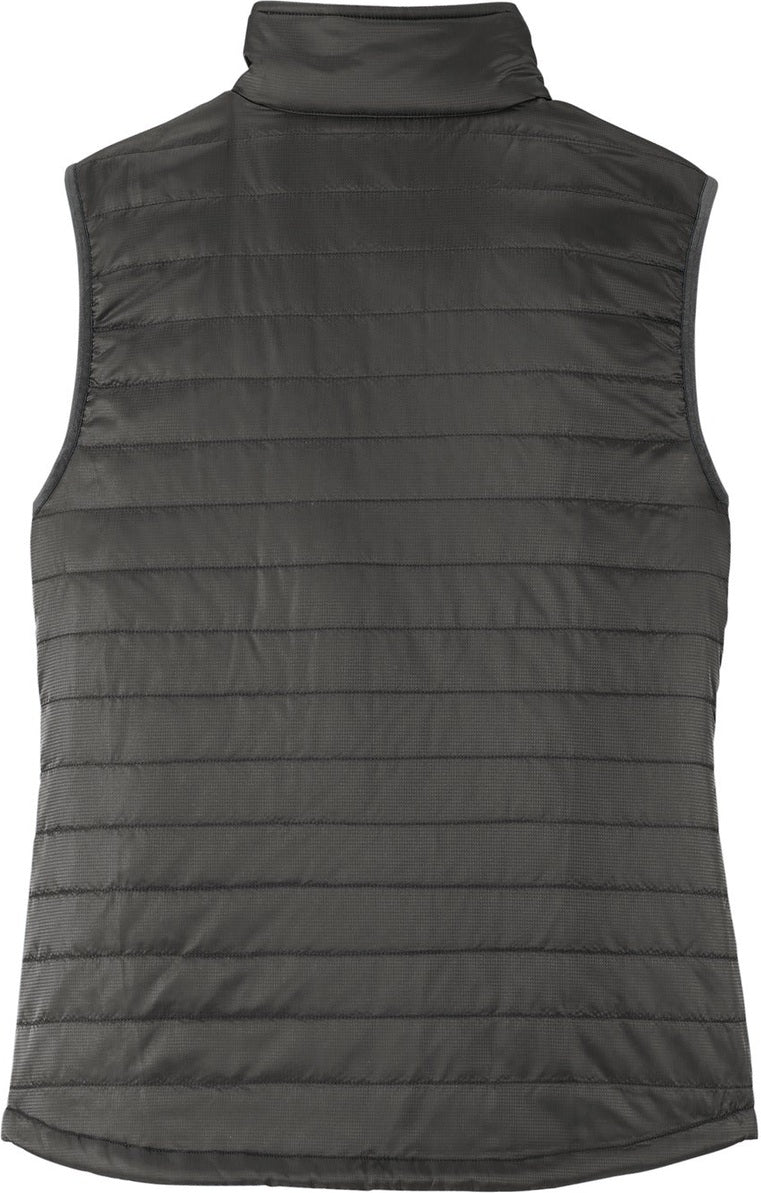 Rear View of Sterl Gry/Grph Port Authority Women's Packable Puffy Vest L851