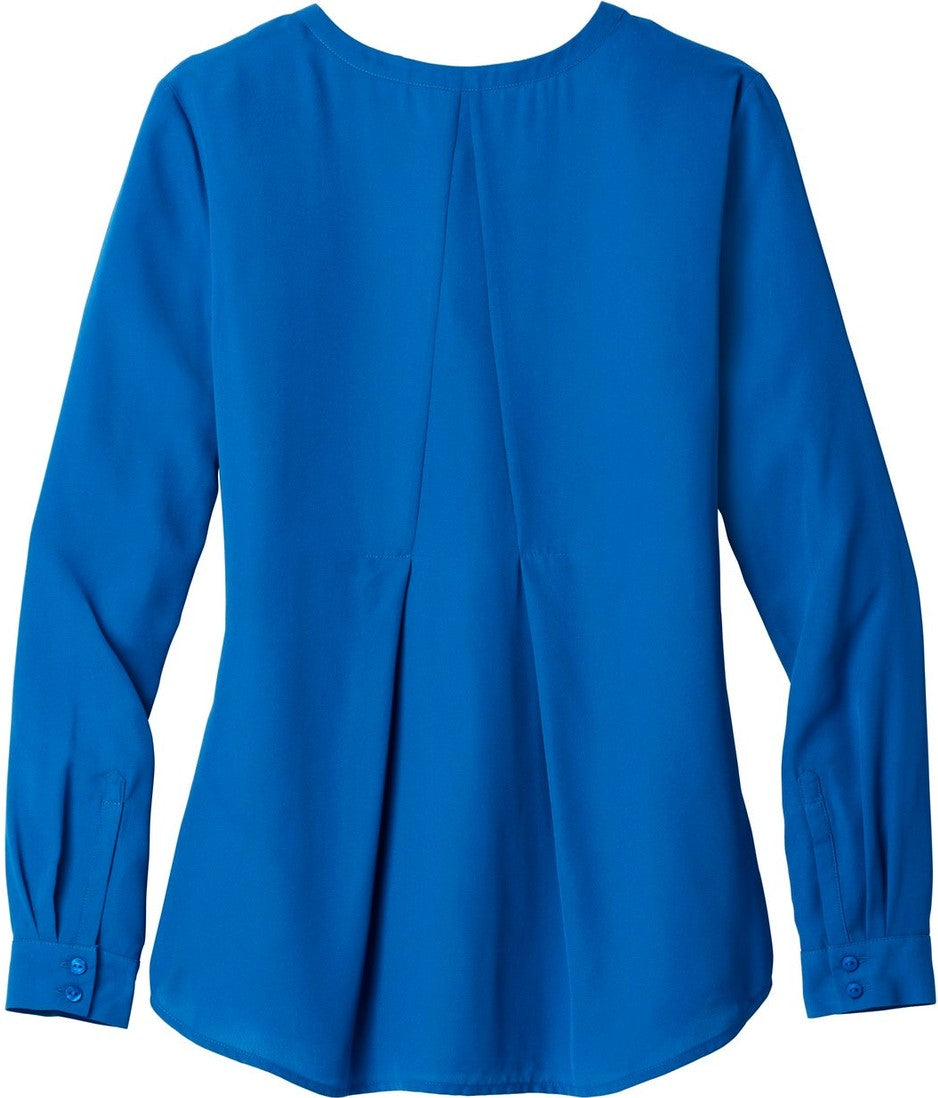 Front View of Sterling Grey Port Authority Women's Long Sleeve Button-Front Blouse. LW700