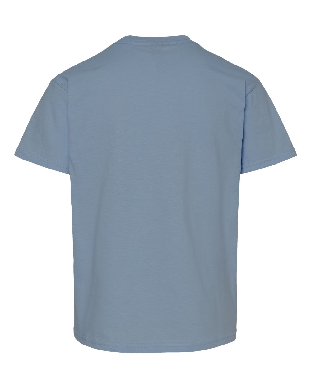 Rear View of Stone Blue Light Cotton Youth T-Shirt - 3000B