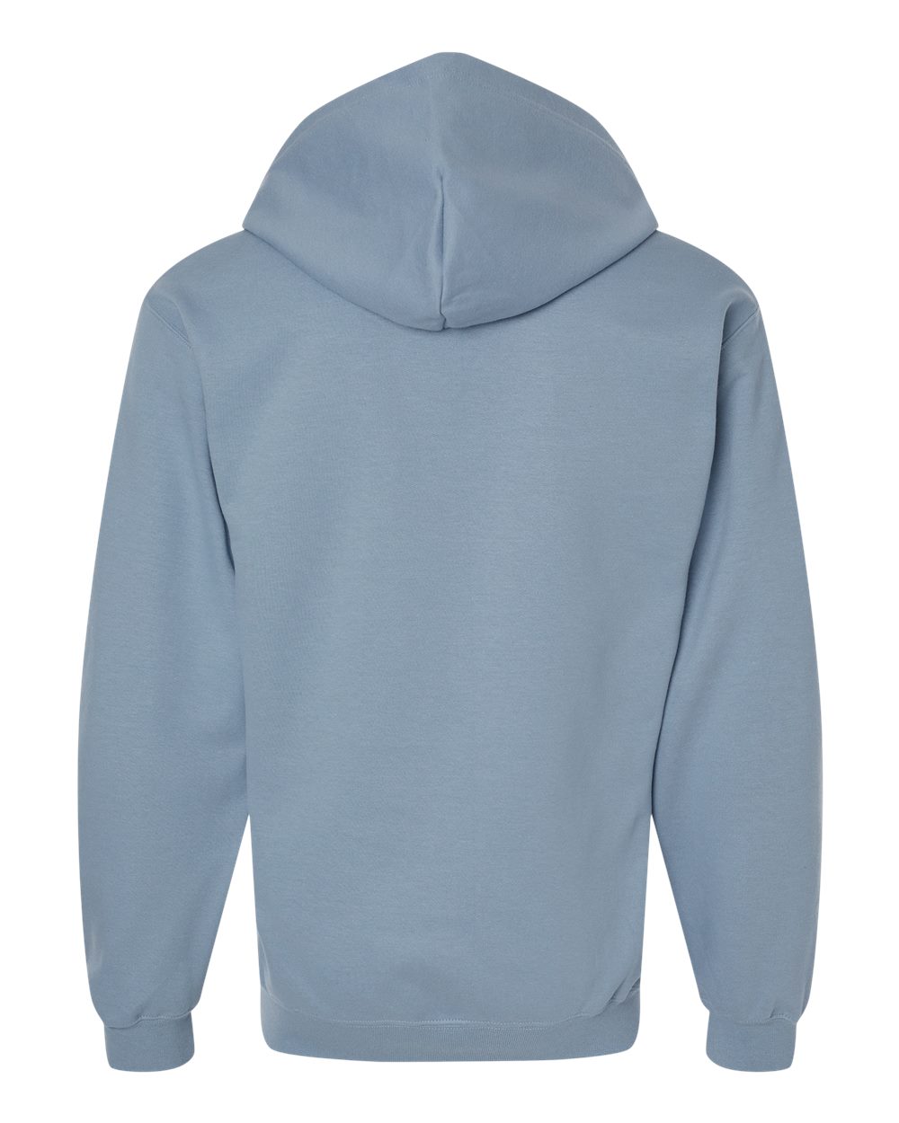 Front View of Stone Blue Softstyle® Full-Zip Hooded Sweatshirt - SF600