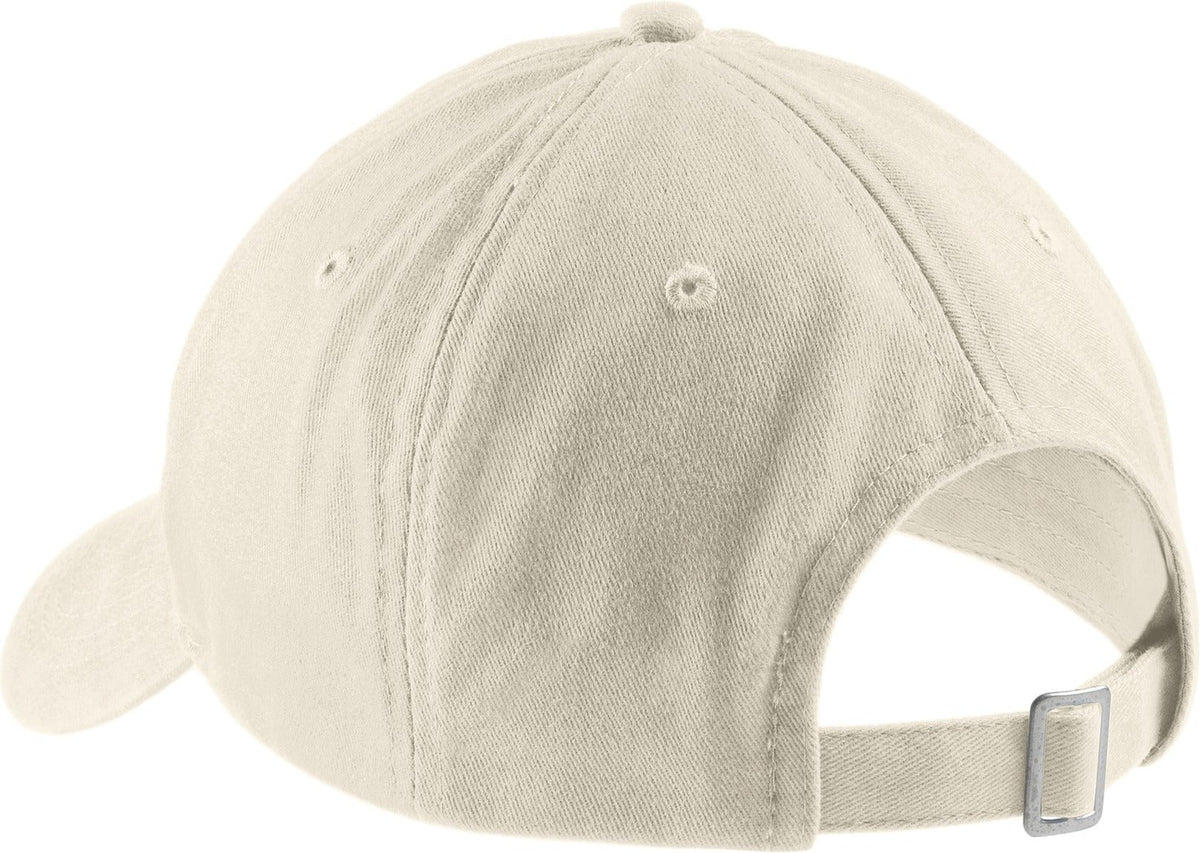 Rear View of Stone Port Authority Brushed Twill Low Profile Cap. CP77