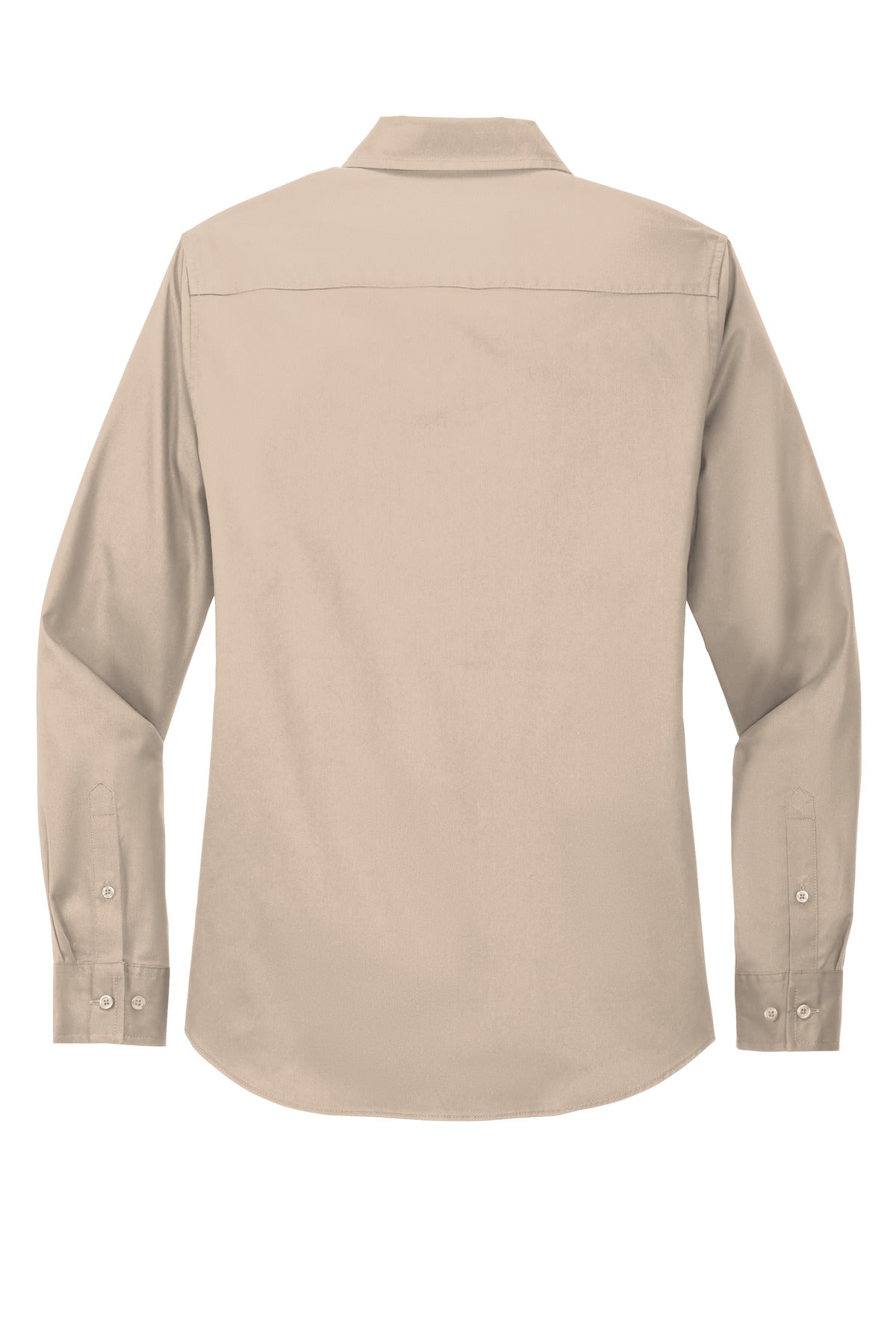 Rear View of Stone Port Authority Women's Long Sleeve Easy Care Shirt. L608