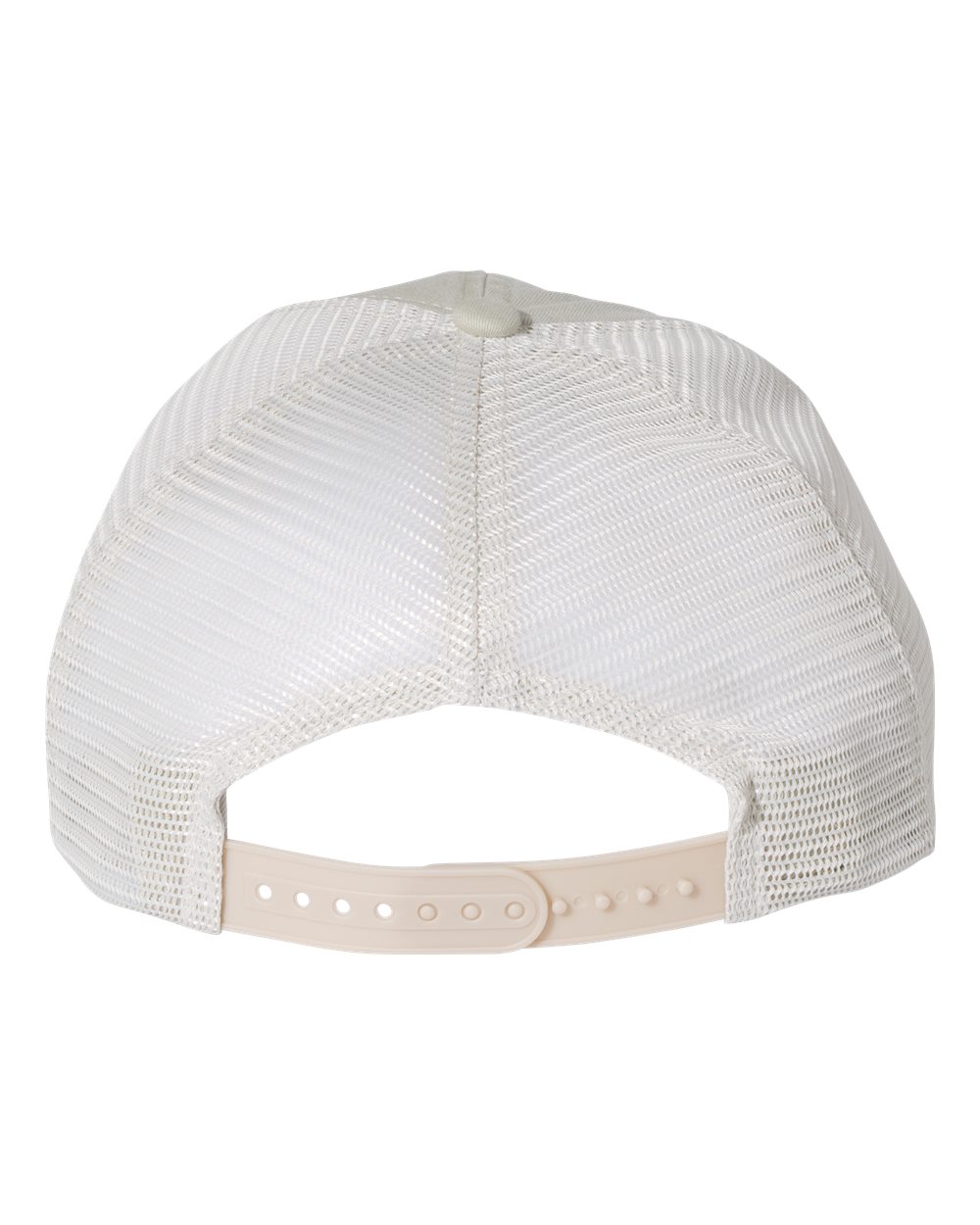 Rear View of Stone/ Stone Pigment-Dyed Trucker Cap - SP510