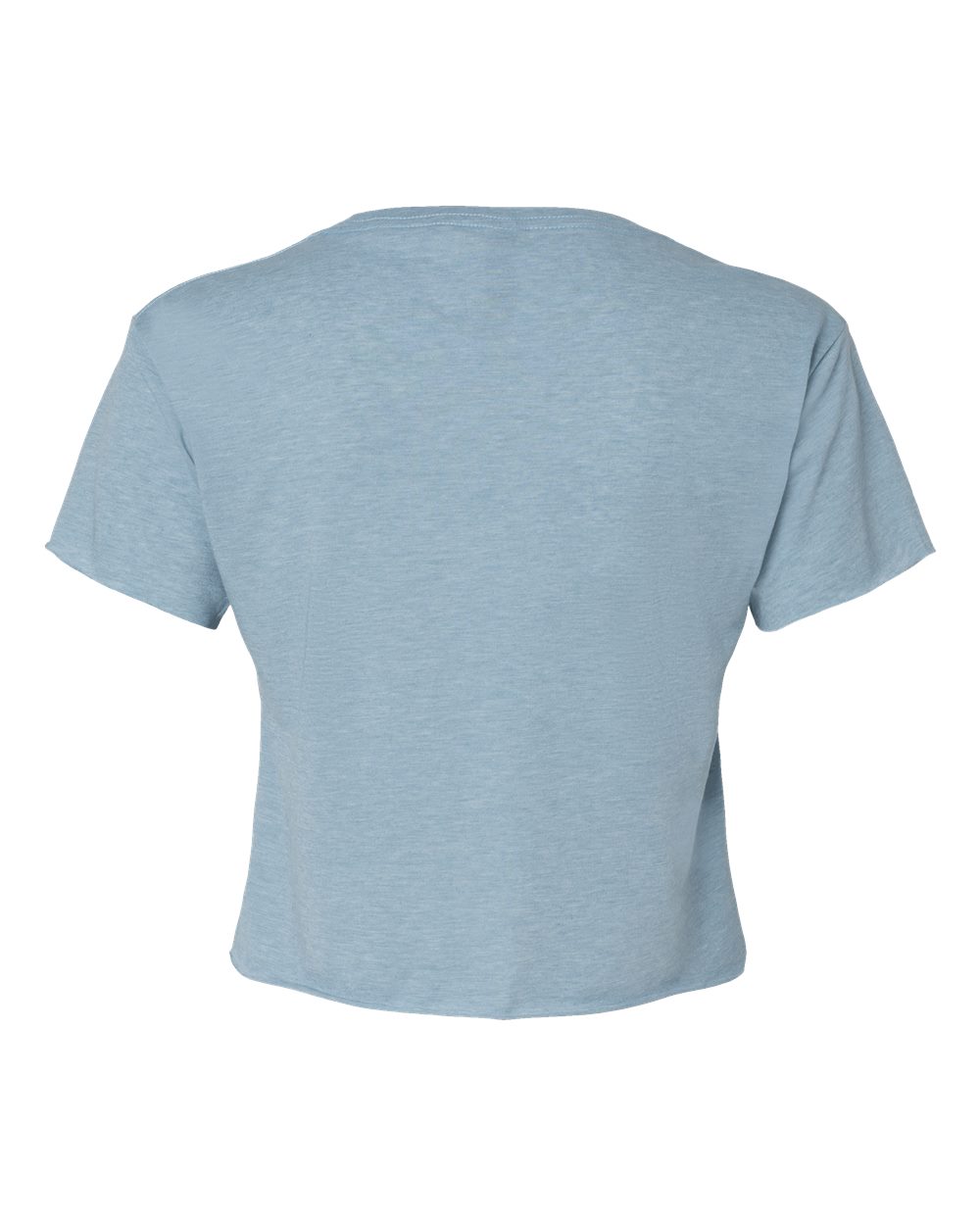 Front View of Stonewash Denim Women's Festival Crop Top - 5080