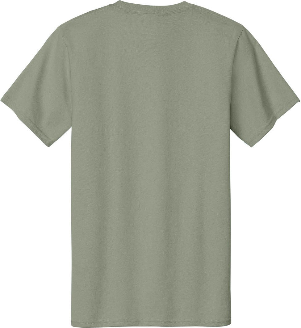 Rear View of Stonewash Gree Port & Co Essential Tee. PC61