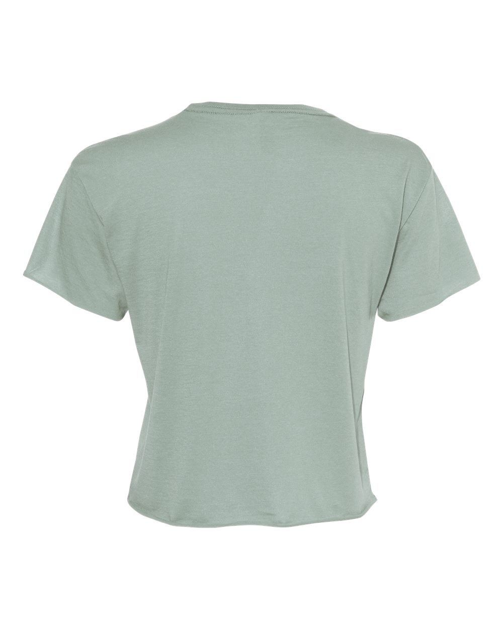 Front View of Stonewash Green Women's Festival Crop Top - 5080