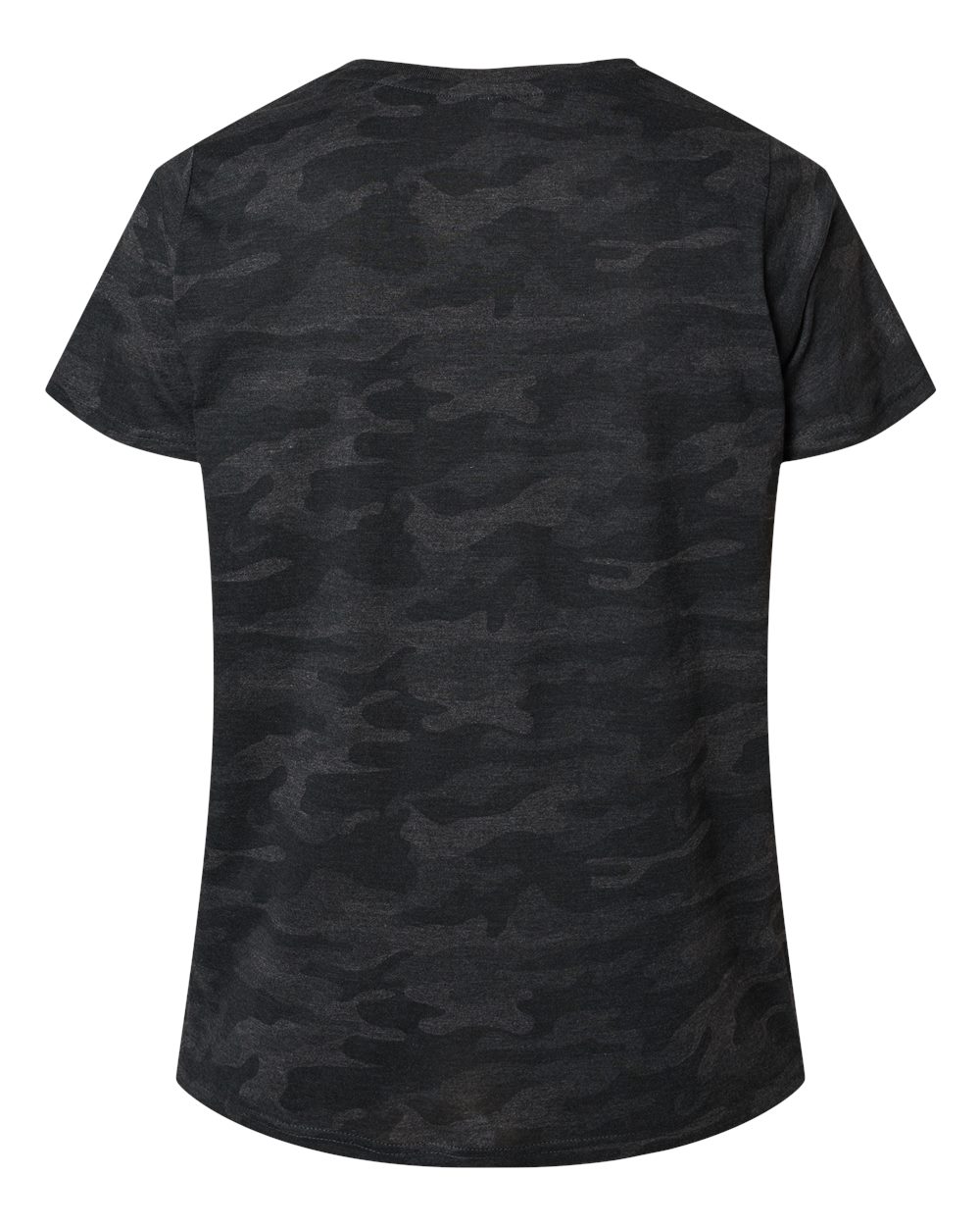 Front View of Storm Camo Curvy Collection Women's Fine Jersey Tee - 3816