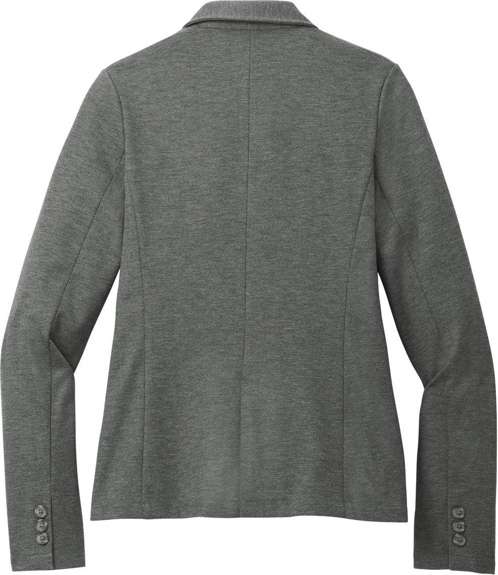 Front View of StrmGryHtr Mercer+Mettle Women's Relaxed Knit Blazer MM3031