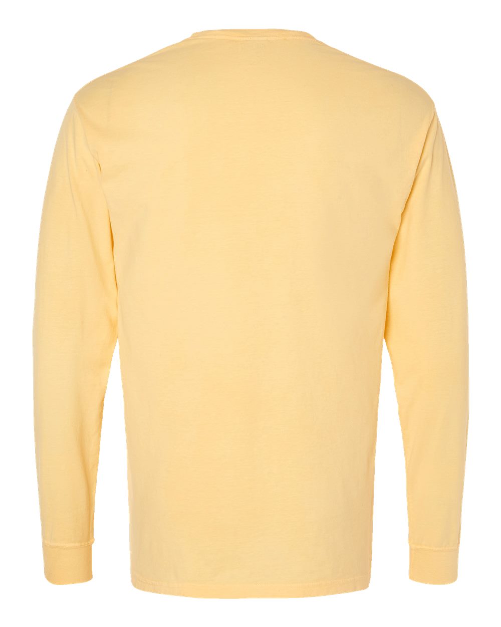 Front View of Summer Squash Yellow Garment-Dyed Long Sleeve T-Shirt - GDH200