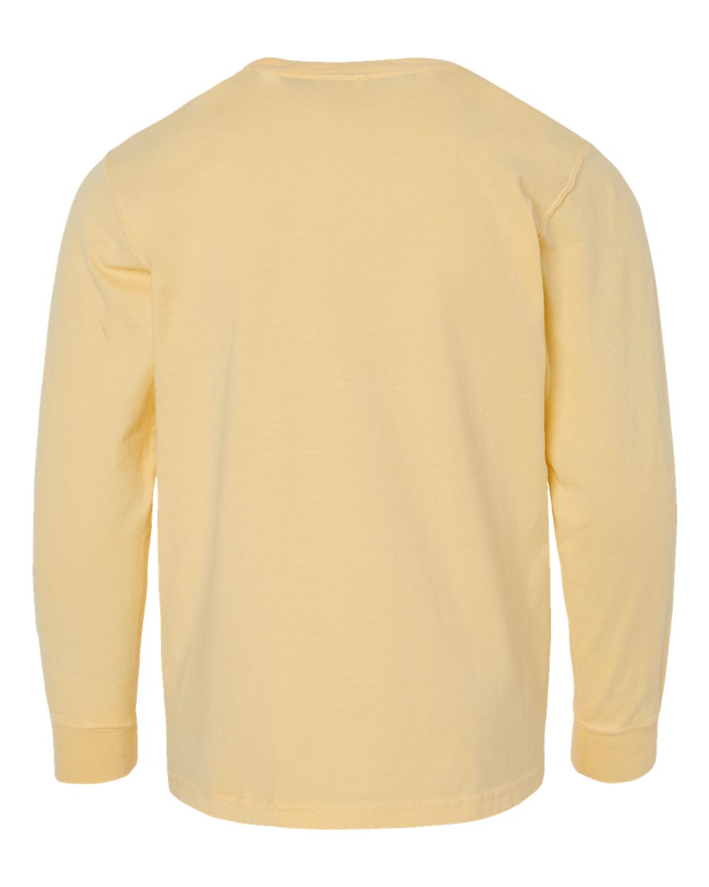 Front View of Summer Squash Yellow Garment-Dyed Youth Long Sleeve T-Shirt - GDH275