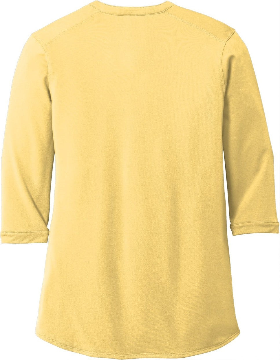 Rear View of Sunbeam Yellow Port Authority Women's UV Choice Pique Henley LK750