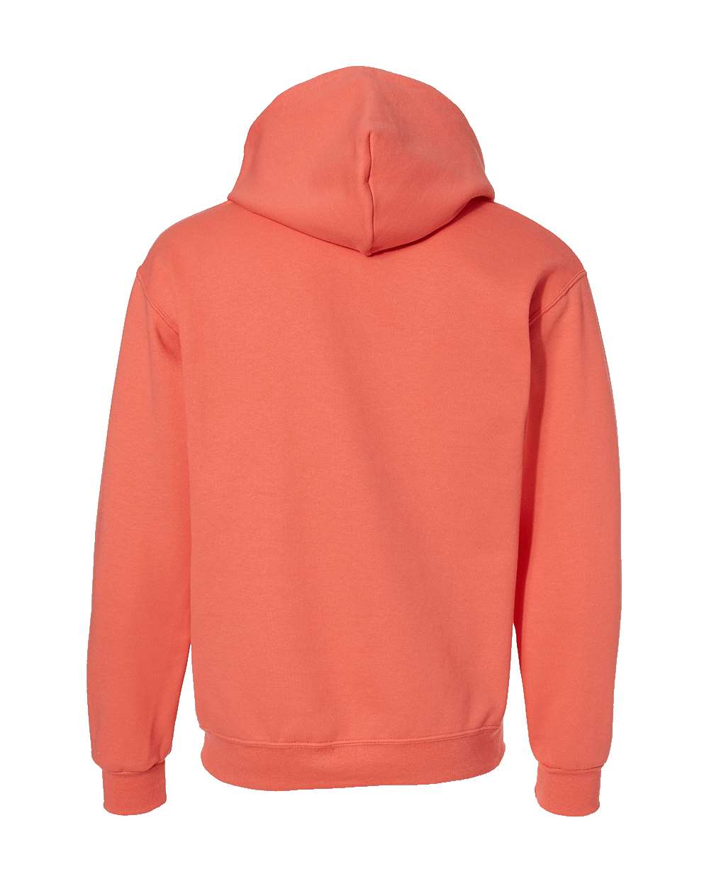 Front View of Sunset Coral NuBlend® Hooded Sweatshirt - 996MR