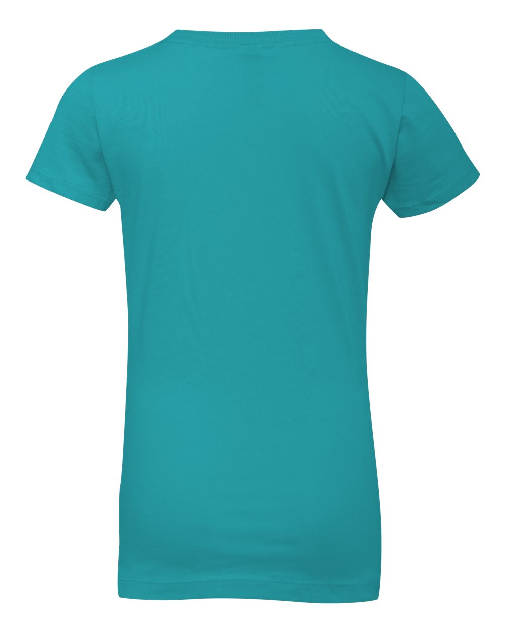 Rear View of Tahiti Blue Girls’ Cotton Princess T-Shirt - 3710