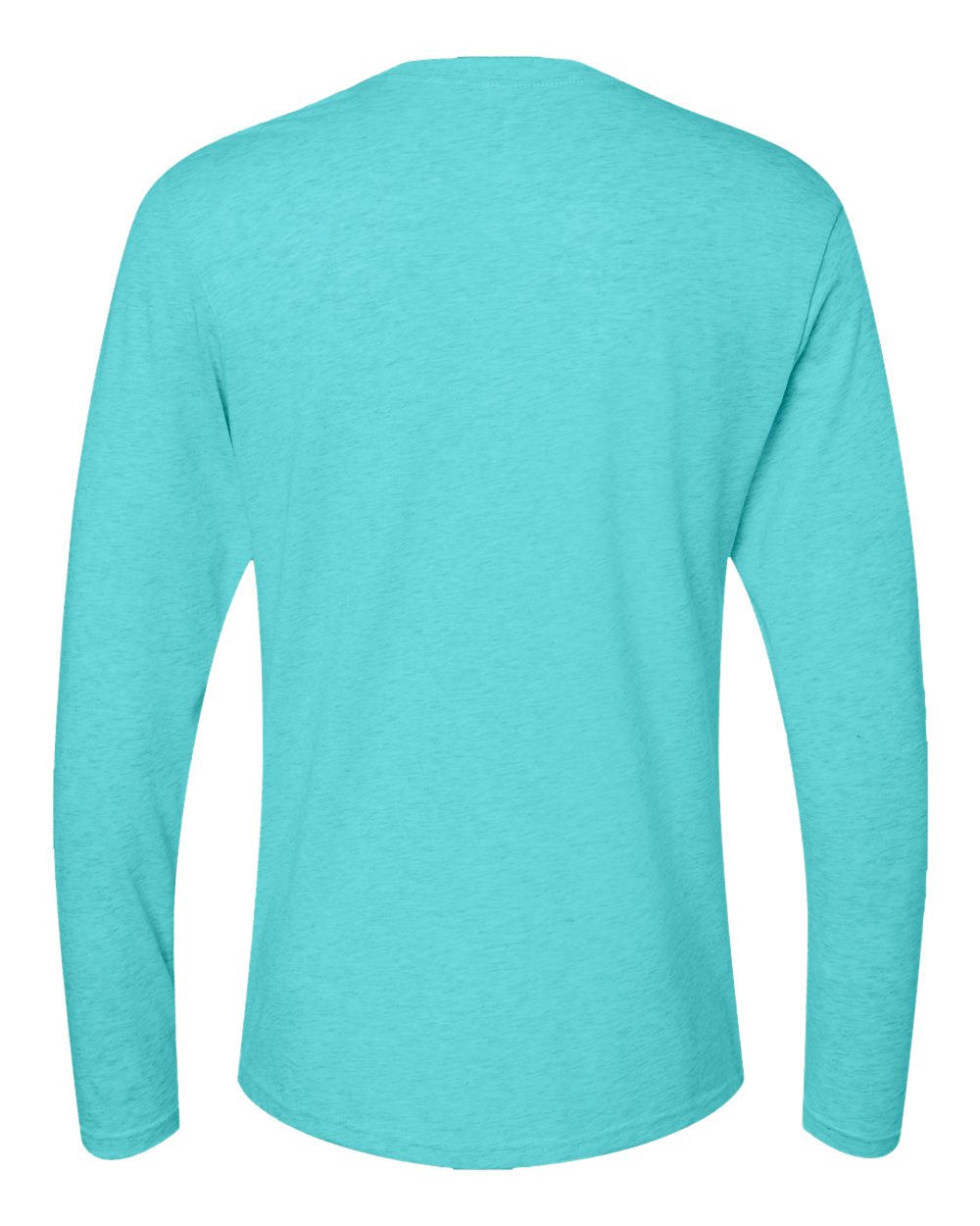 Front View of Tahiti Blue Triblend Long Sleeve T-Shirt - 6071