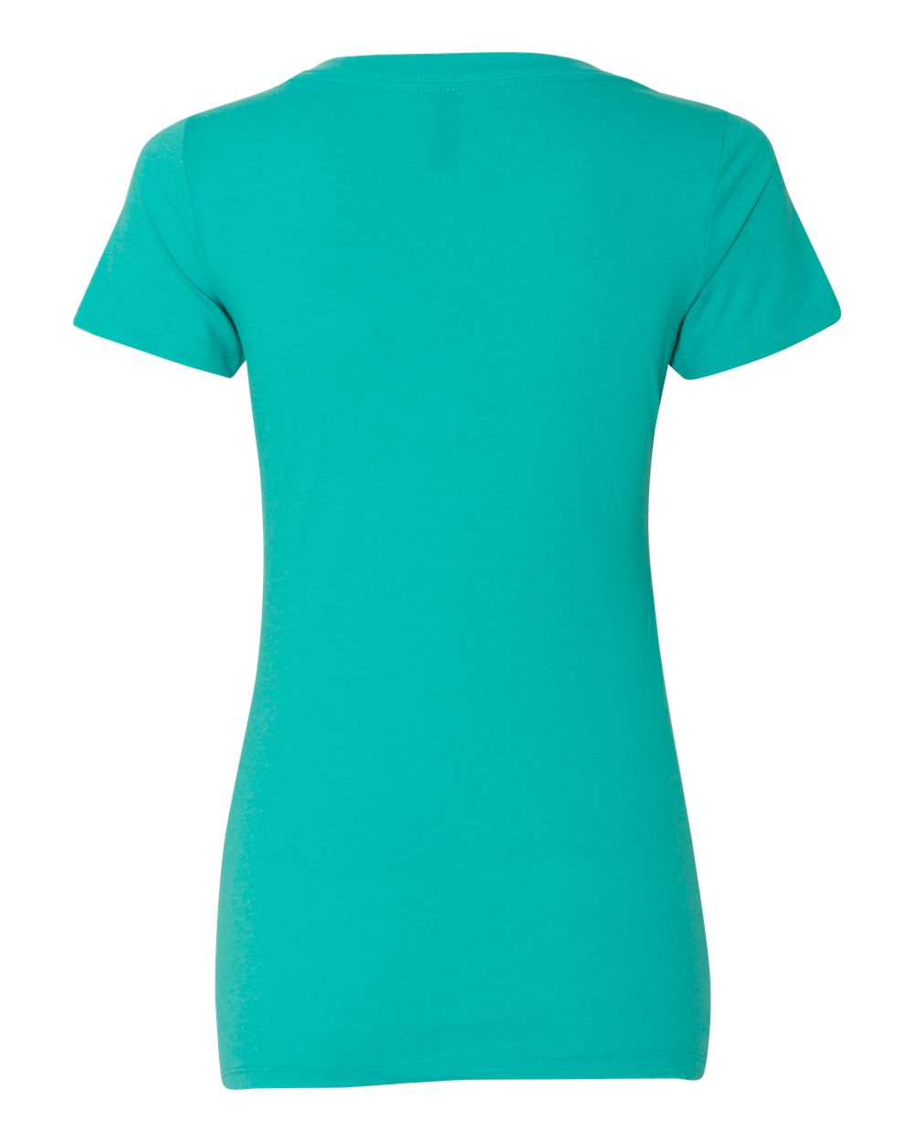 Front View of Tahiti Blue Women’s CVC Deep V-Neck T-Shirt - 6640