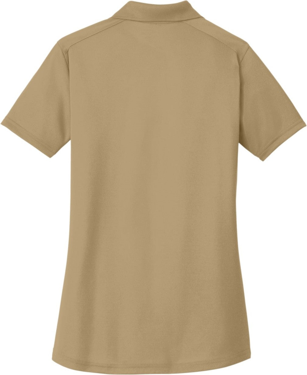 Front View of Tan CornerStone Women's Select Lightweight Snag-Proof Polo. CS419