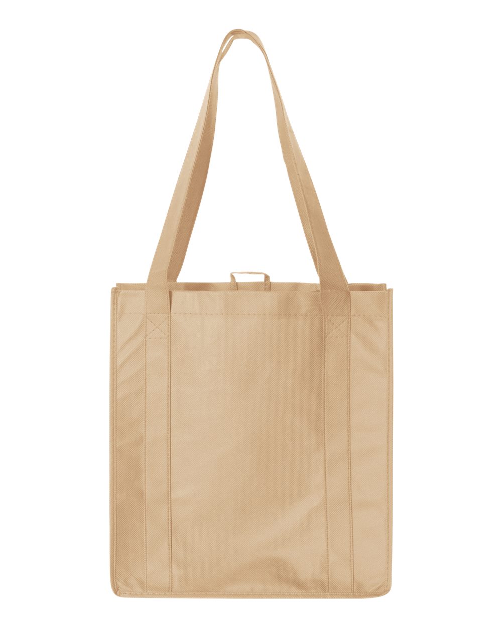 Rear View of Tan Non-Woven Reusable Shopping Bag - 3000