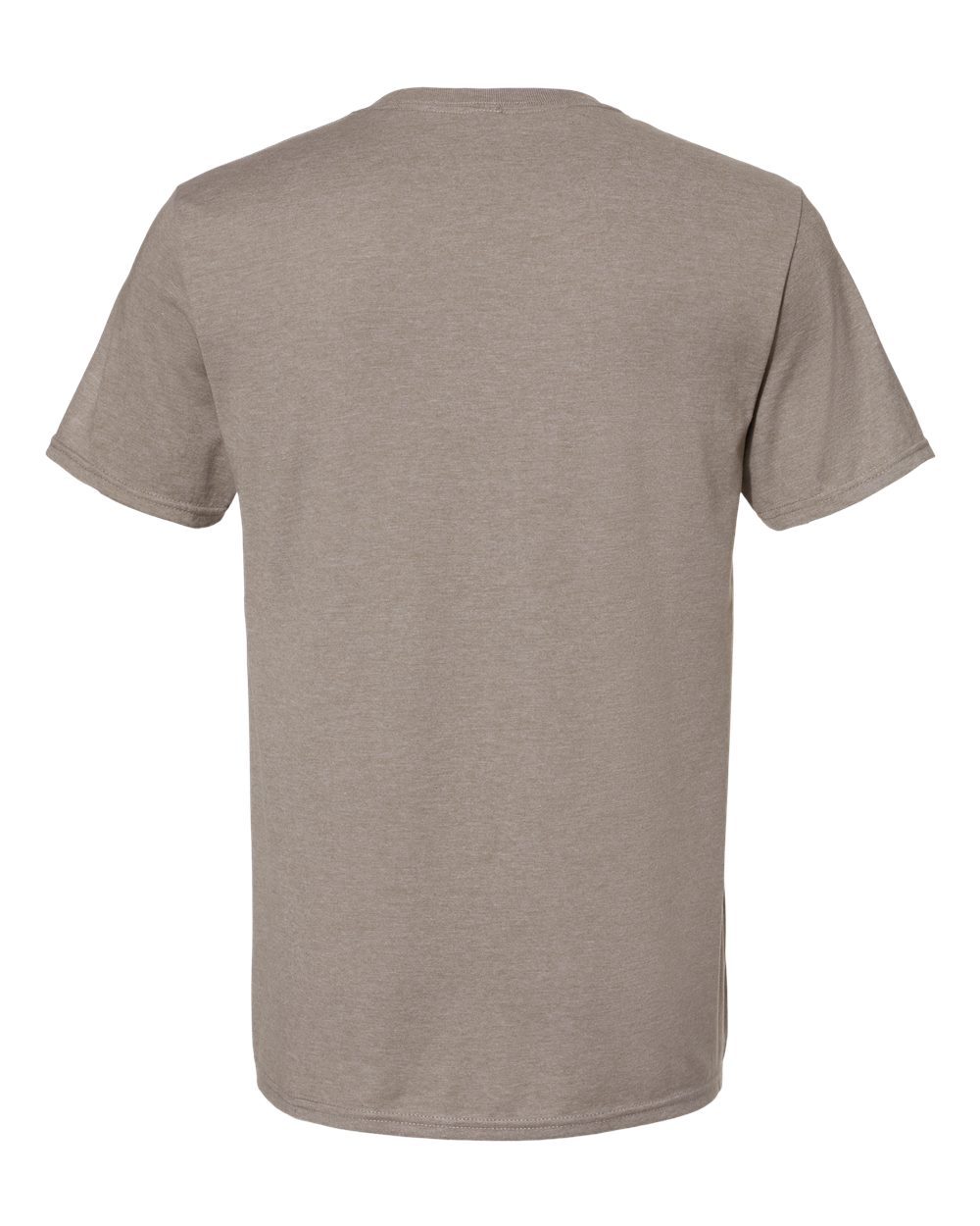 Front View of Taupe Heather Premium Blend Ring-Spun T-Shirt - 560MR