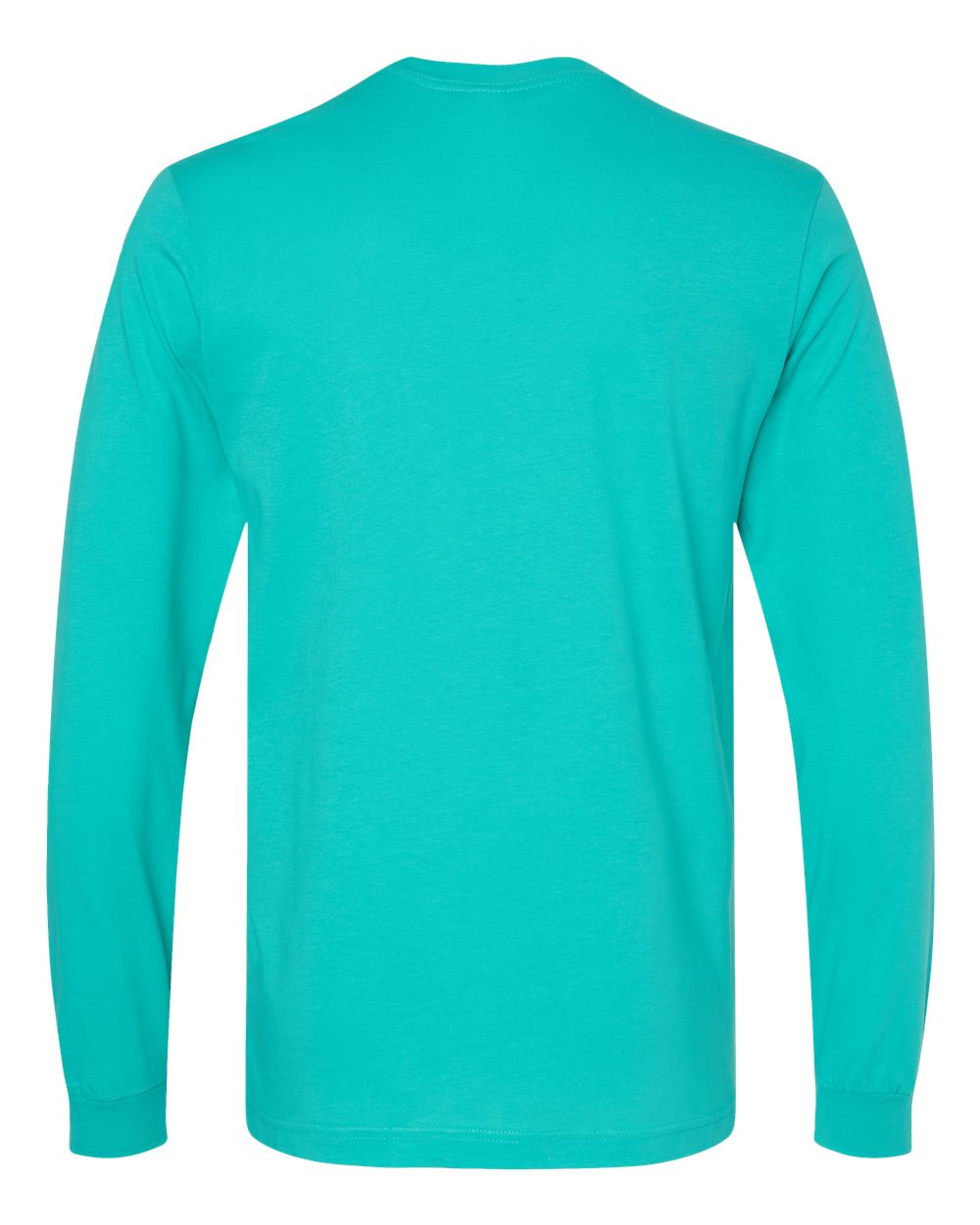 Front View of Teal Jersey Long Sleeve Tee - 3501