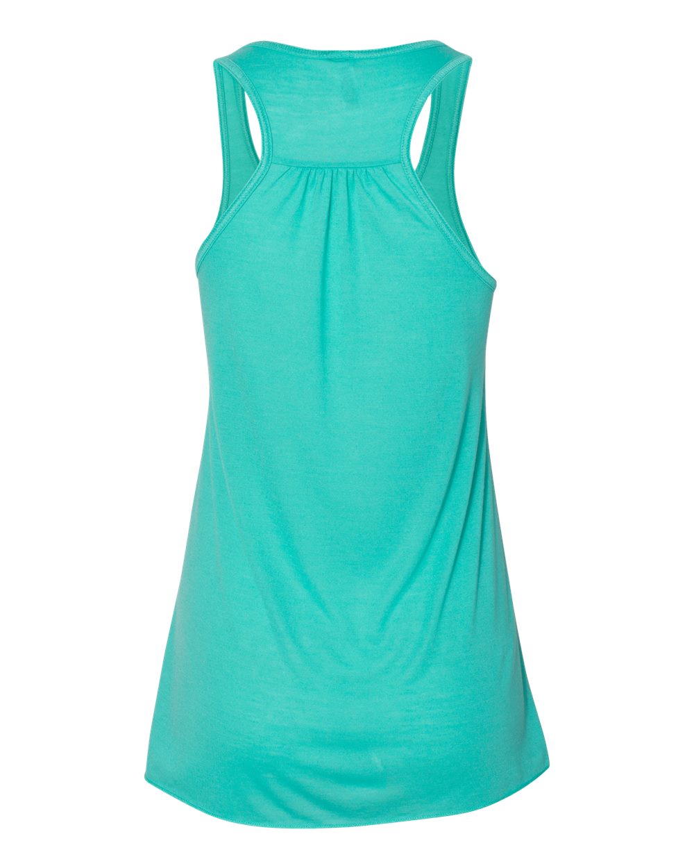 Rear View of Teal Women&#39;s Flowy Racerback Tank - 8800