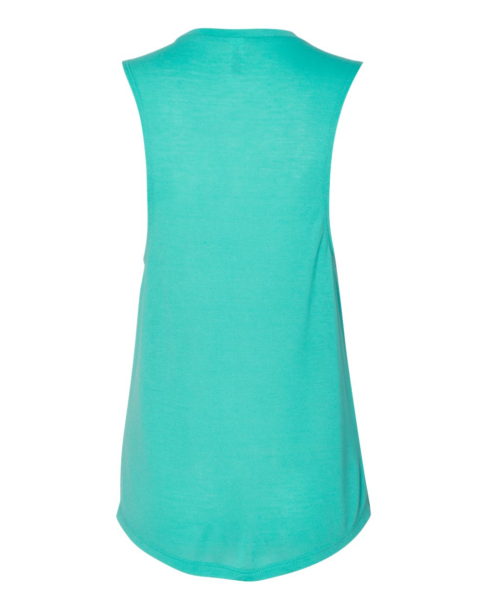 Front View of Teal Women's Flowy Scoop Muscle Tank - 8803