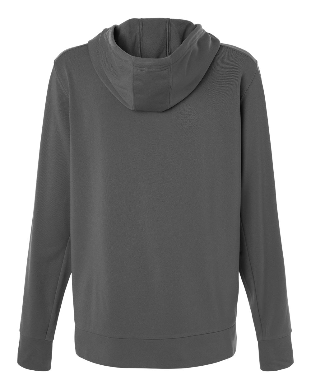 Rear View of Team Grey Four/ Black Women's Game & Go Fleece Full-Zip Hooded Sweatshirt - AT209 plain