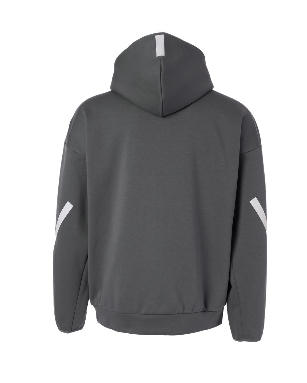 Rear View of Team Grey Four/ White Men's Z.N.E Full-Zip Hooded Sweatshirt - AT220 plain