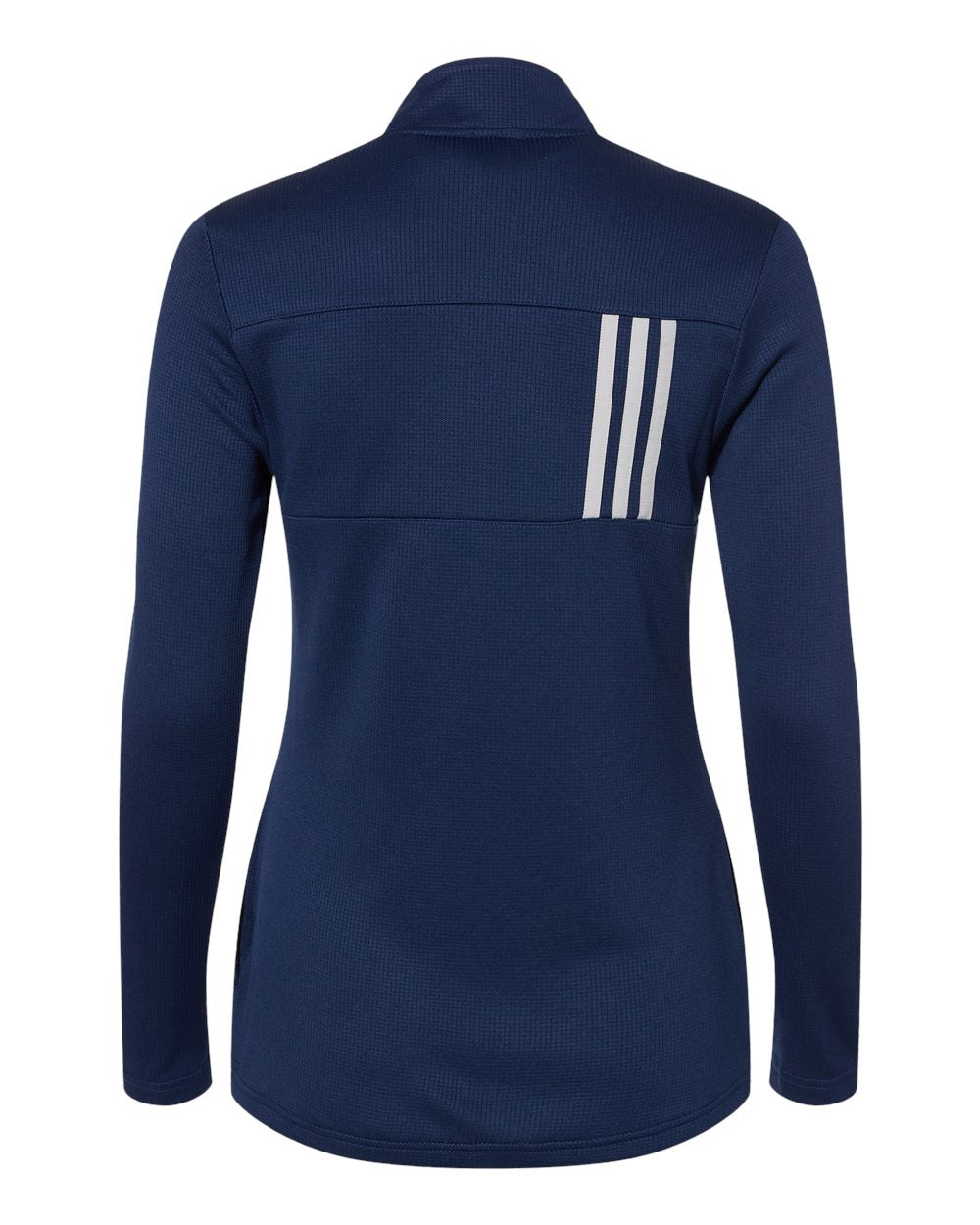 Front View of Team Navy Blue/ Grey Two Women's 3-Stripes Double Knit Full-Zip - A483