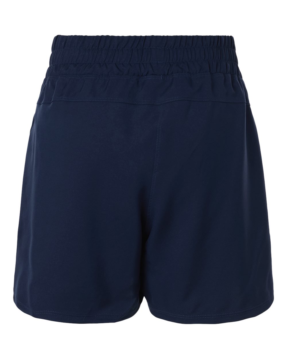 Rear View of Team Navy Blue/ White Women's D4T Woven 3" Shorts - AT306 plain