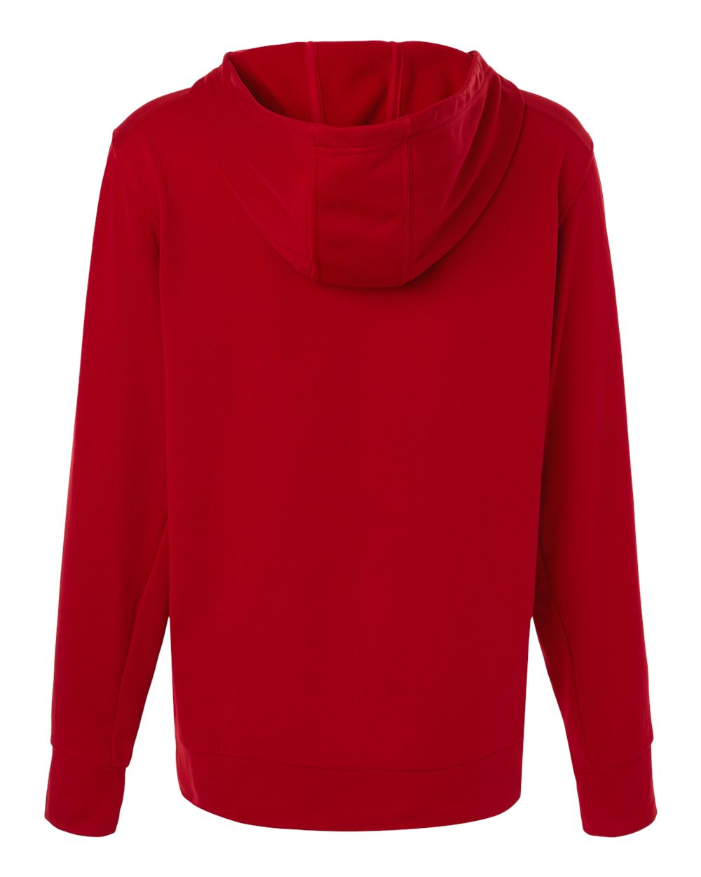 Rear View of Team Power Red/ Black Women's Game & Go Fleece Full-Zip Hooded Sweatshirt - AT209 plain