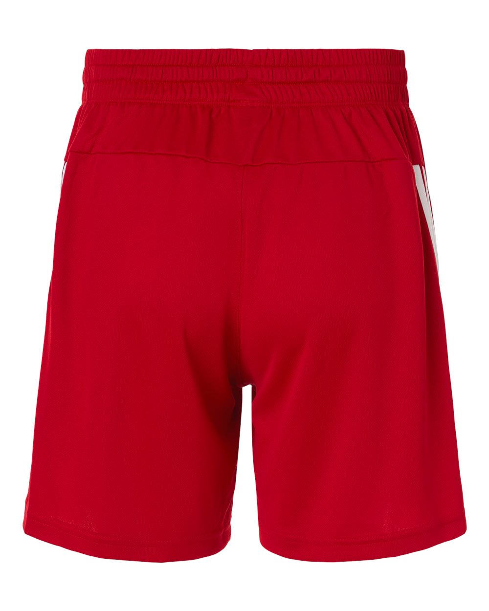 Rear View of Team Power Red/ White Men's 3-Stripes 7" Shorts - AT300 plain