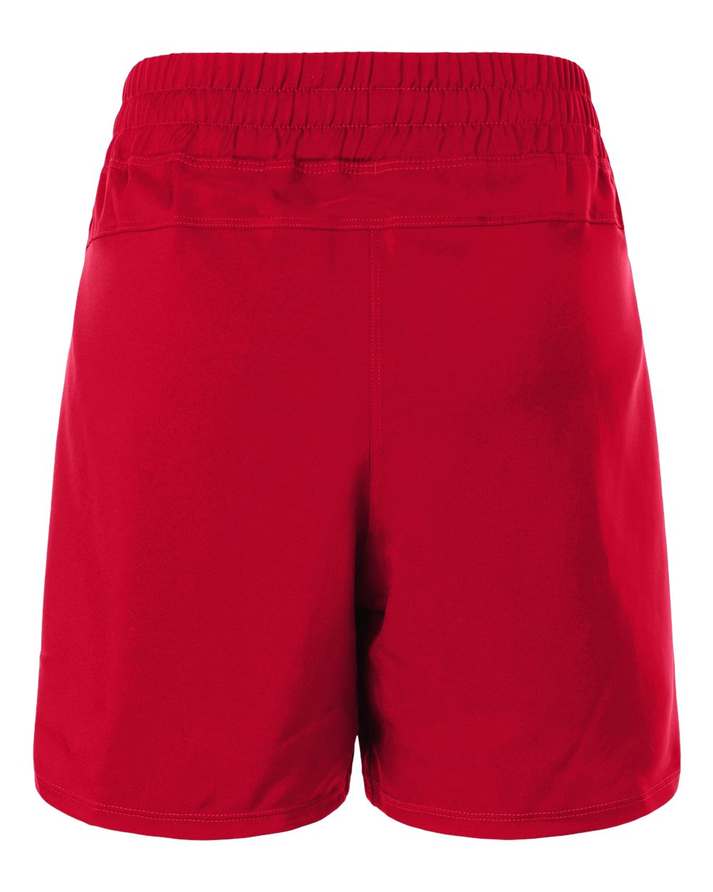Rear View of Team Power Red/ White Women's D4T Woven 3" Shorts - AT306