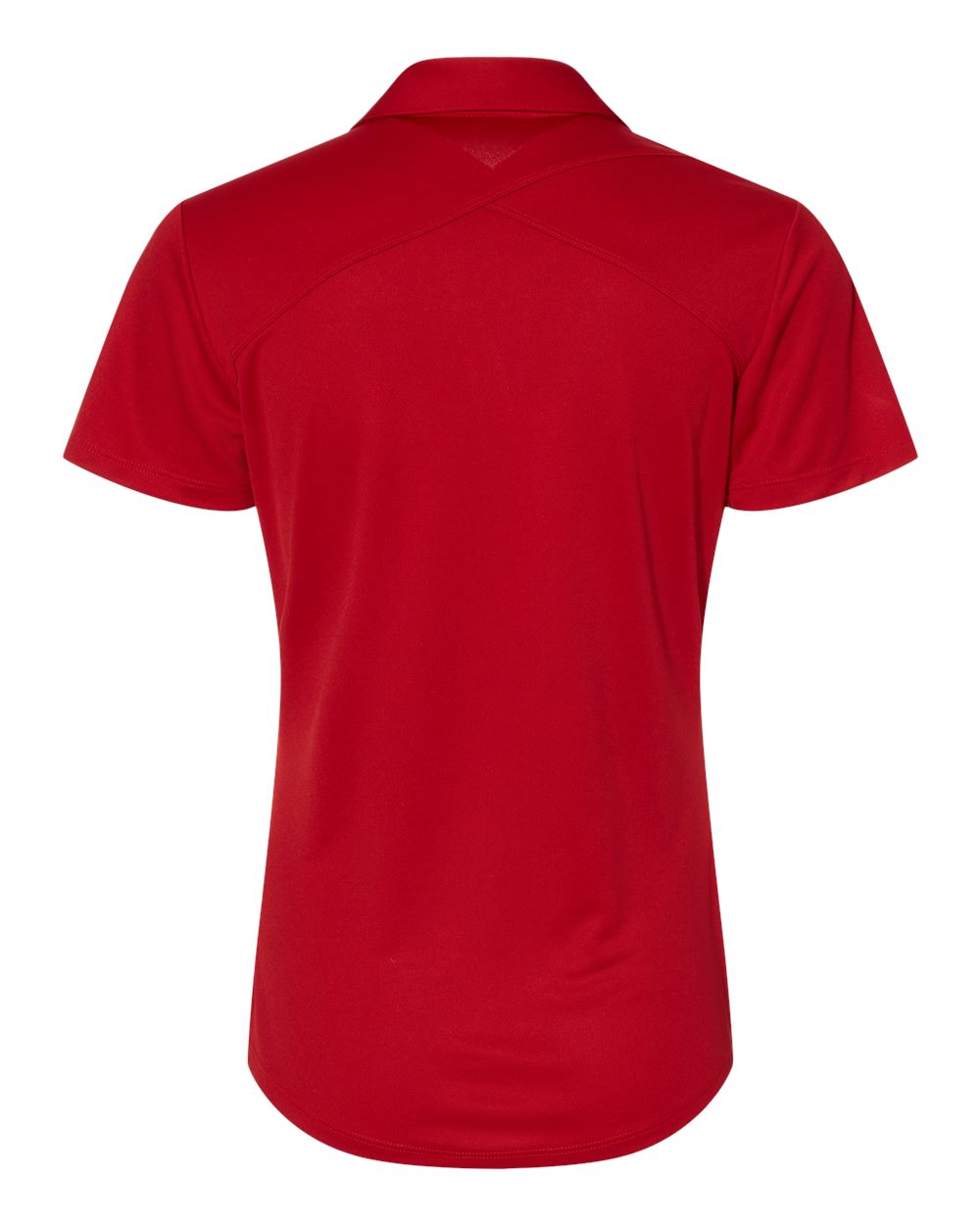Front View of Team Power Red/ White Women's Floating 3-Stripes Polo - A481