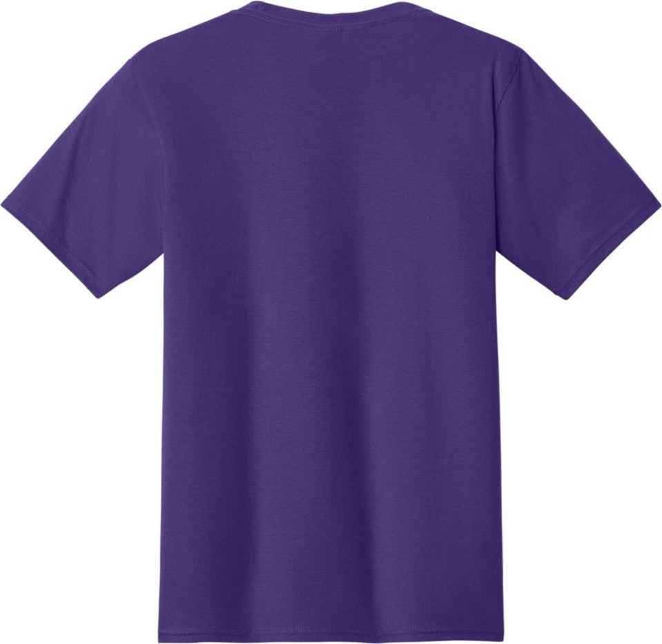 Rear View of Team Purple Port & Co Fan Favorite Tee. PC450