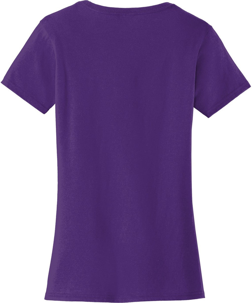 Rear View of Team Purple Port & Co Women's Fan Favorite Tee. LPC450