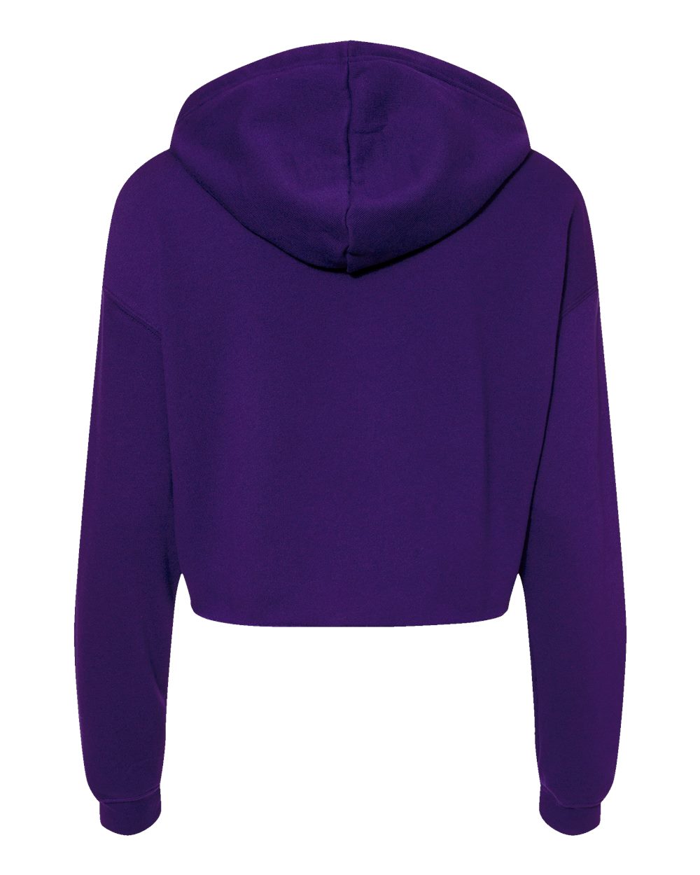 Front View of Team Purple Women's Crop Fleece Hoodie - 7502