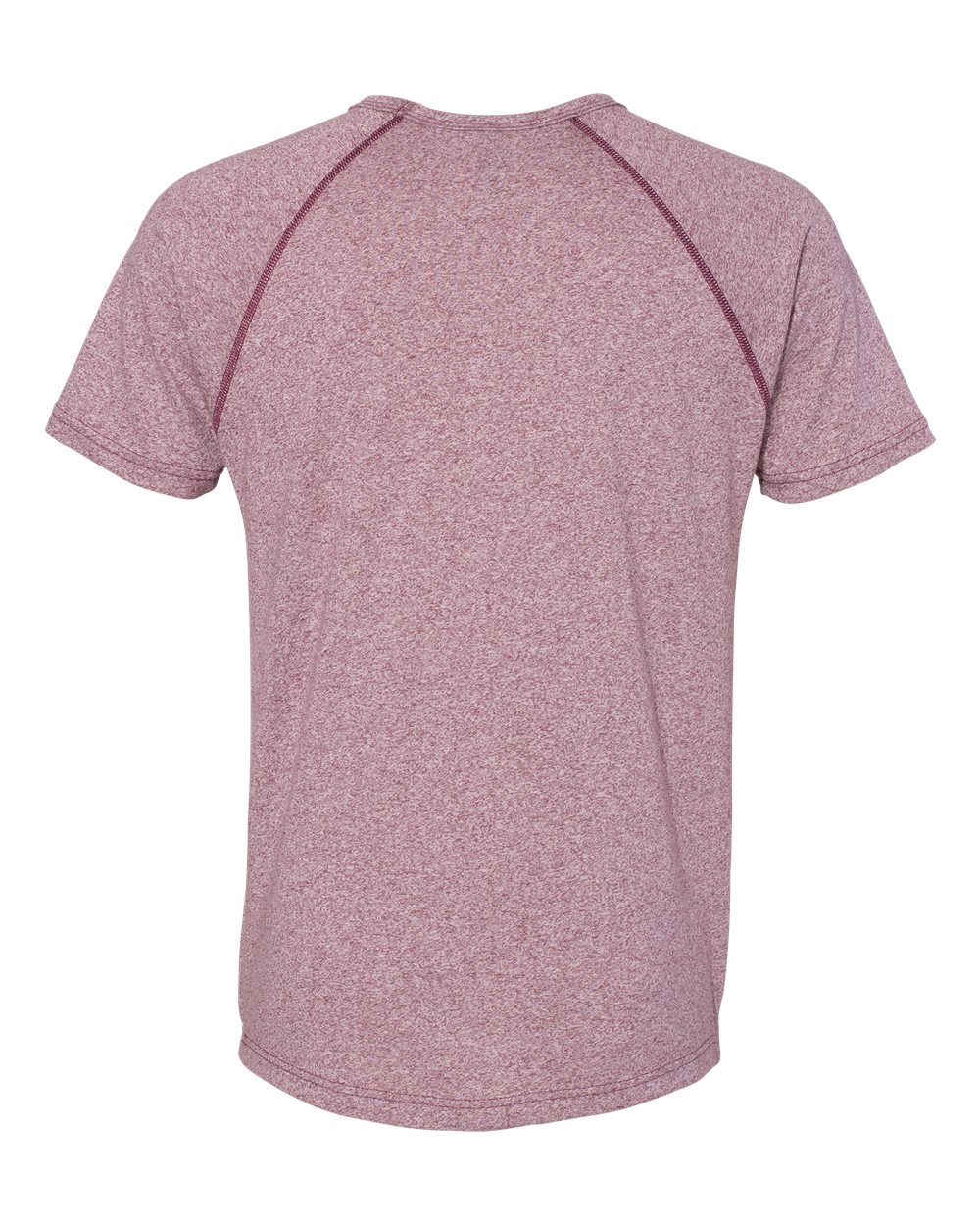 Front View of Tech Maroon Mock Twist Raglan T-Shirt - 2050
