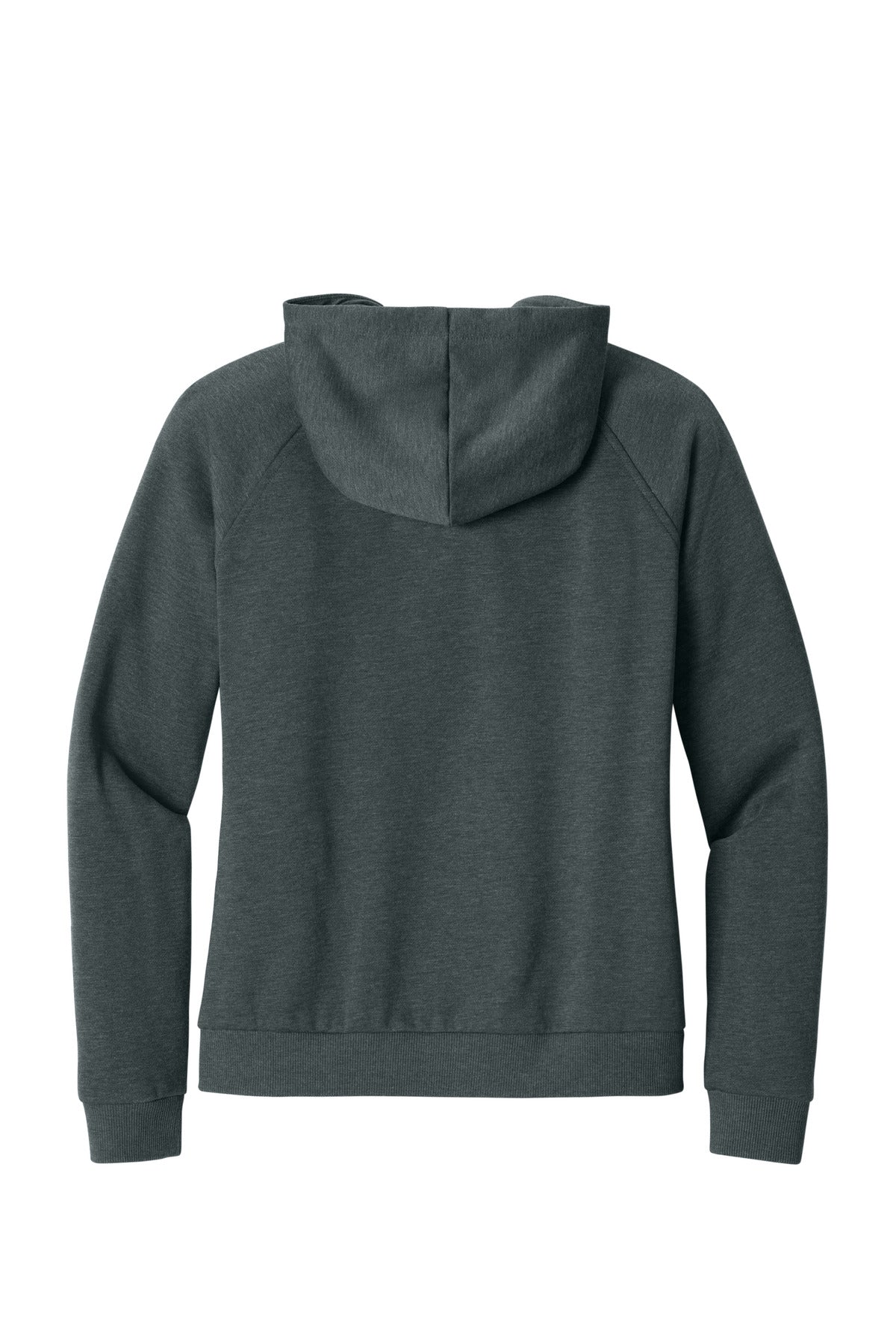 Rear View of TernGryHtr Allmade Women's Organic CVC Fleece Full-Zip Hoodie AL5003