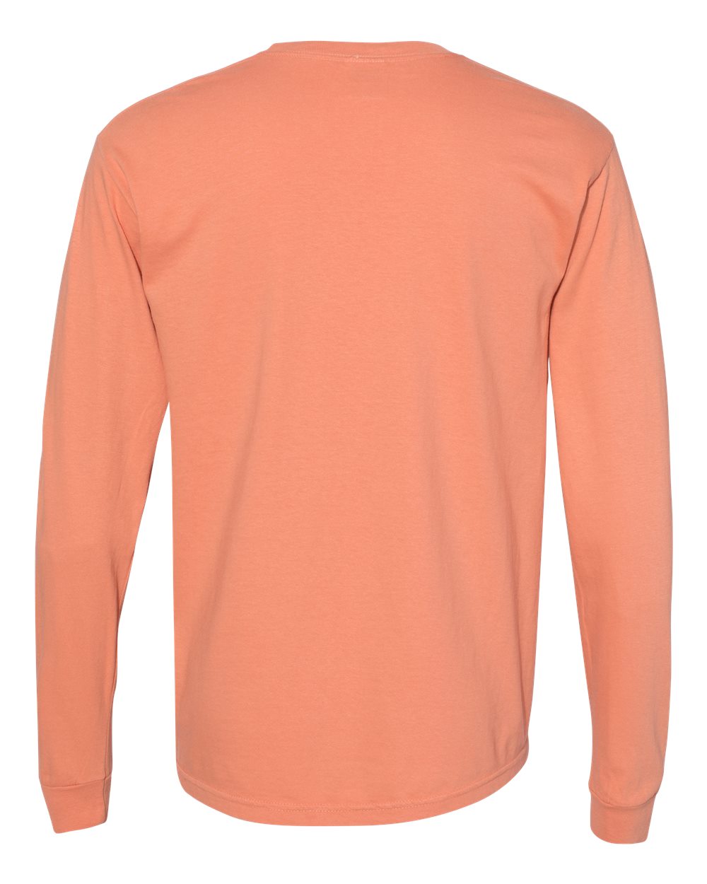 Front View of Terracotta Garment-Dyed Heavyweight Long Sleeve Pocket T-Shirt - 4410