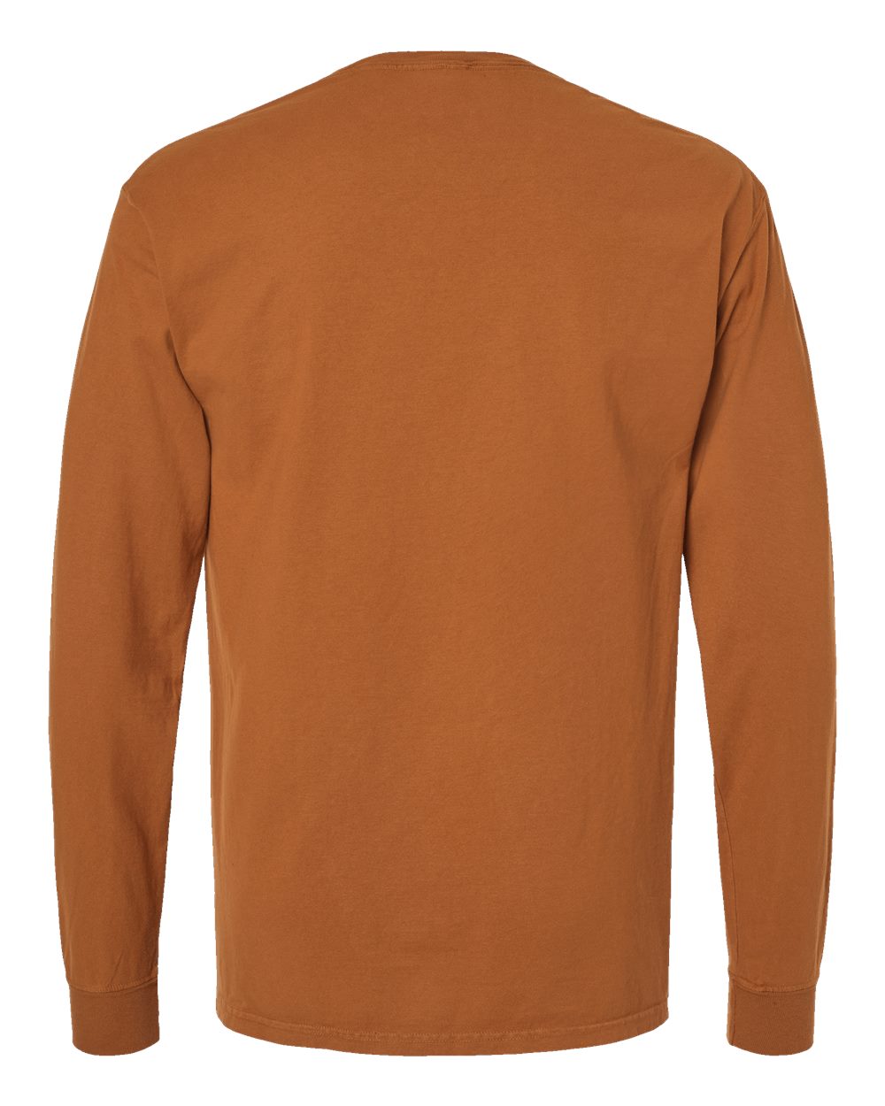 Front View of Texas Orange Garment-Dyed Long Sleeve T-Shirt - GDH200