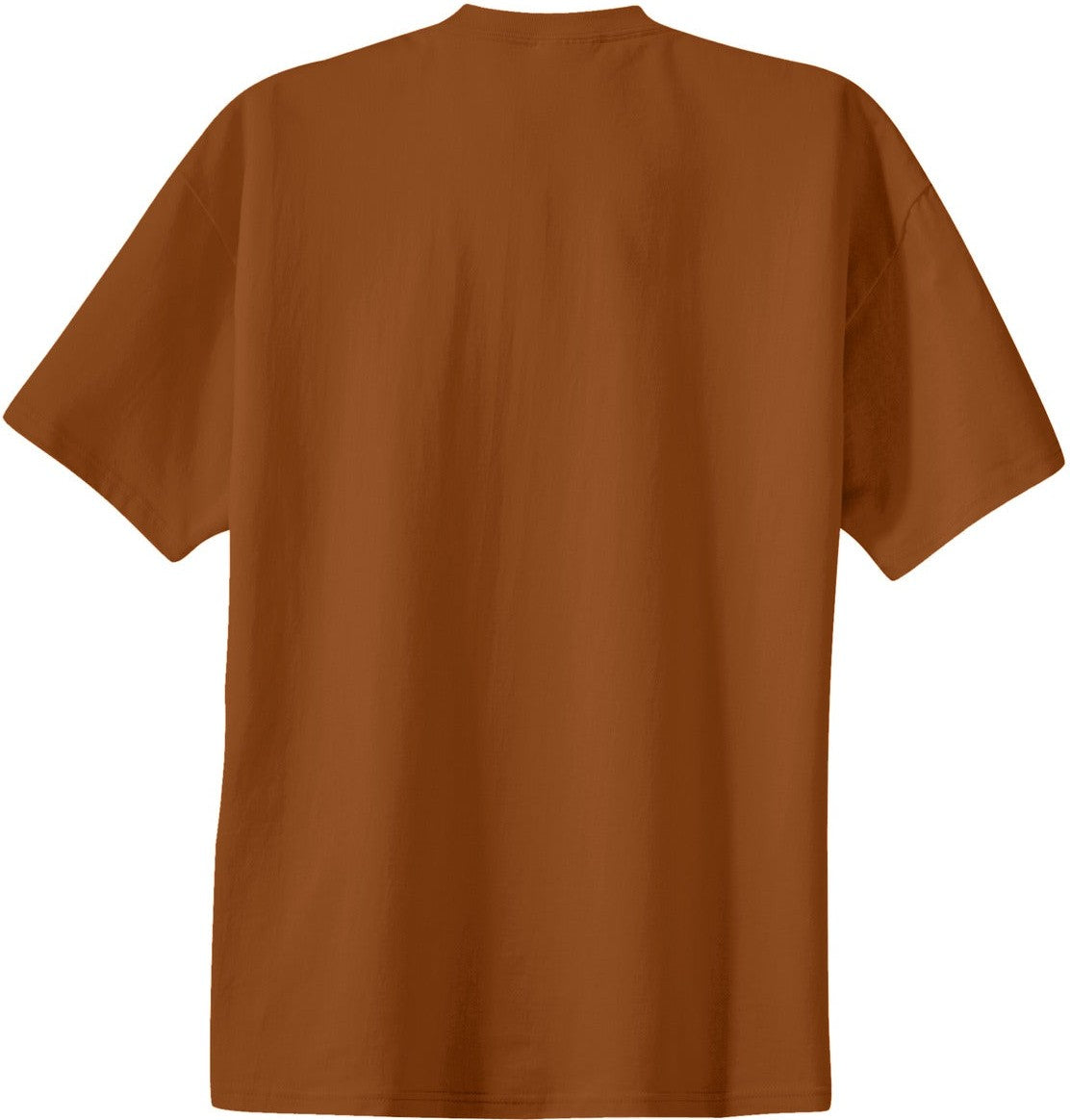 Rear View of Texas Orange Port & Co Essential Tee. PC61